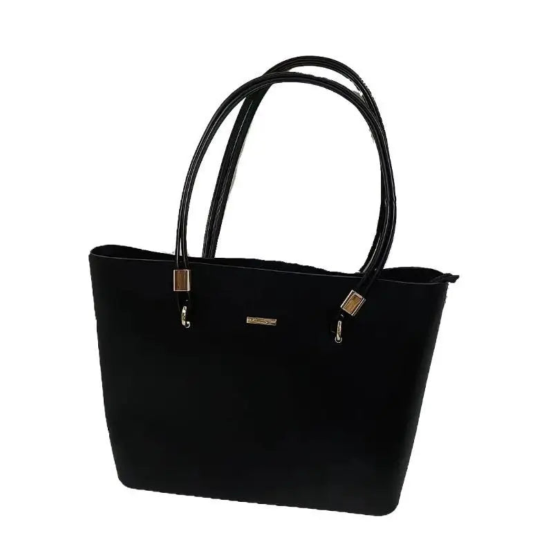 Black Tote Bag 2025 New Women's Zipper Shoulder Bag
