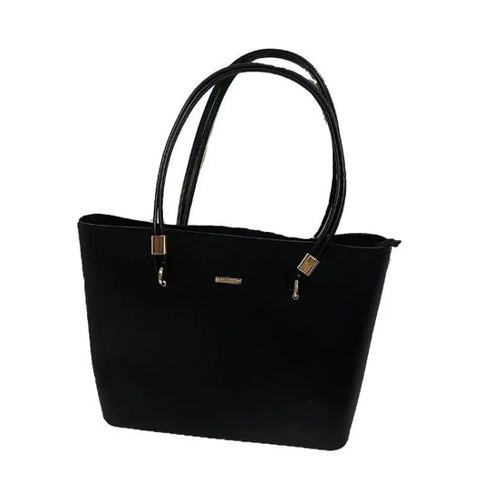 Black Tote Bag 2025 New Women's Zipper Shoulder Bag